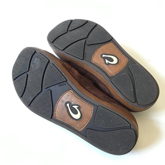 Olukai Puhala Loafers Shoes Mens 10 Brown Slip On Suede Drop in Heel Moccasin main image 7